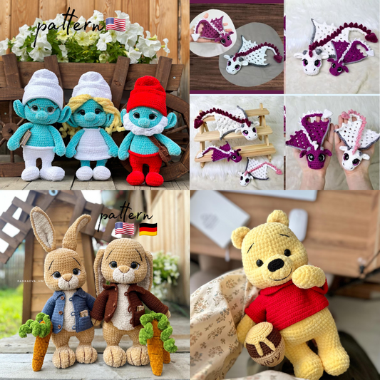 The Ultimate Collection: Beloved Amigurumi Characters 4-in-1 Pattern Bundle.