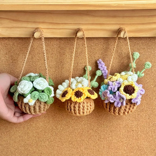 Plant crochet pattern, car hanging plant Crochet Pattern, Crochet hanging plant for car, Hanging Plant Pattern, Hanging basket crochet