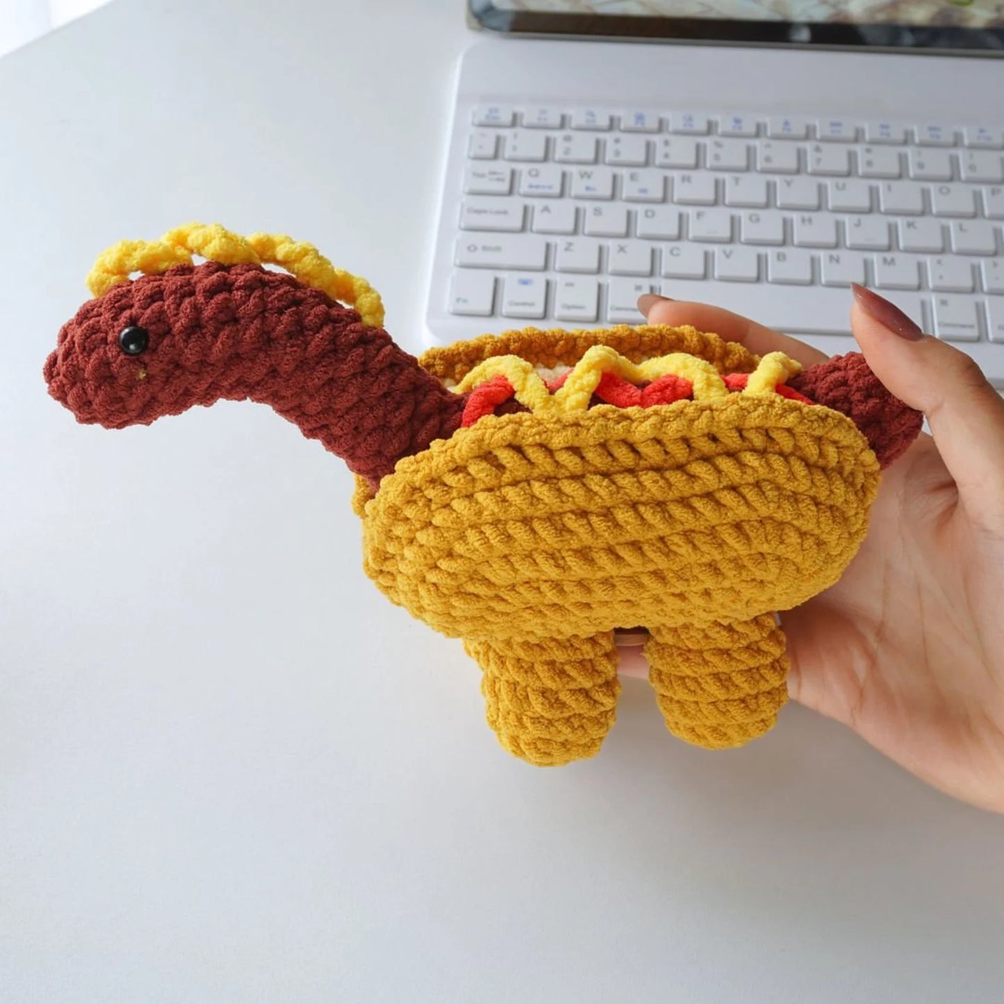 Dinosaur Crochet Pattern Bundle, Dino Snack Trio Crochet, Ice Cream Stegosaurus Crochet, Hot Dog Brachiosaurus Crochet, Ankylobuger Crochet