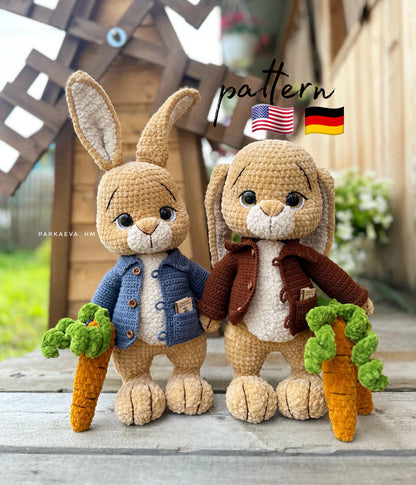 Crochet Pattern Peter Rabbit and Benjamin Bunny